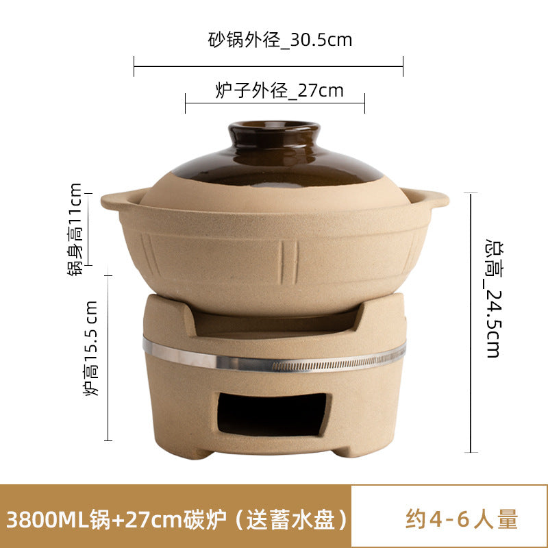 Traditional Edge-Burning Stove Charcoal Stove Clay Pot Commercial Cantonese Style Charcoal Stove Hot Pot Outdoor Surrounding Stove Tea Brewing Barbecue Hong Kong Style Clay Stove