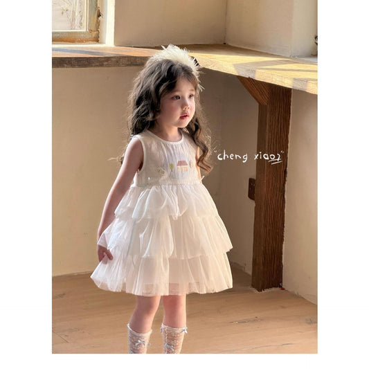 Sweet Little Girl Dress Summer Children's Clothing New Birthday Dress Children's Tulle Dress Princess Dress Girl Cake Dress