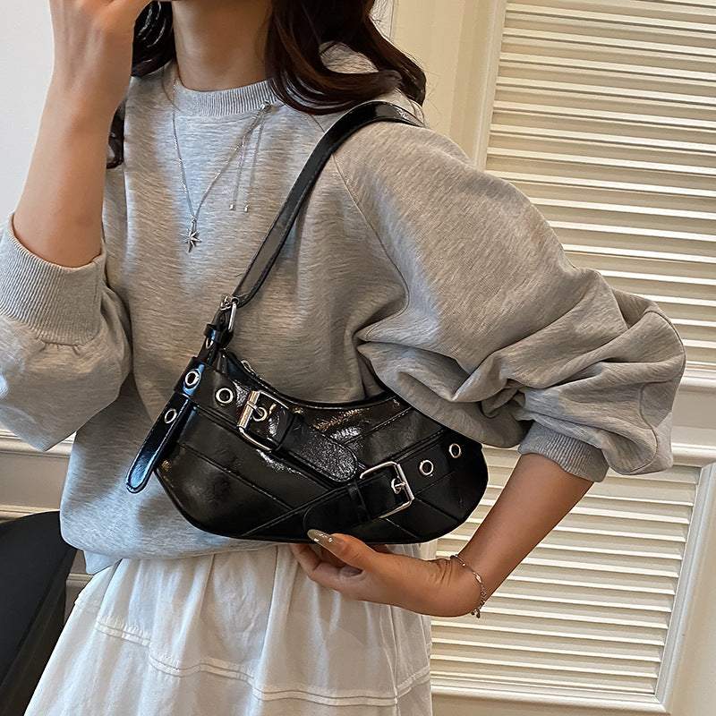 Women's Bag2025New Bag Niche Texture Baguette Bag Retro Underarm Bag Versatile ins Trendy Single Shoulder Crossbody Bag