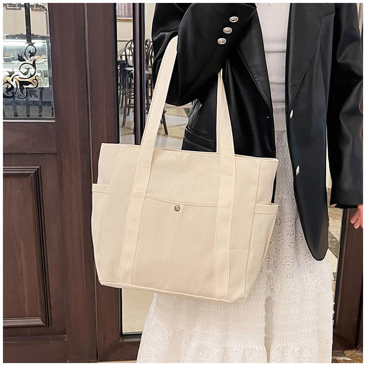 Large Capacity Tote Canvas Bag for Work and Going out Good-looking Commuter's All-Matching Art Student Book One Shoulder Bag Bag