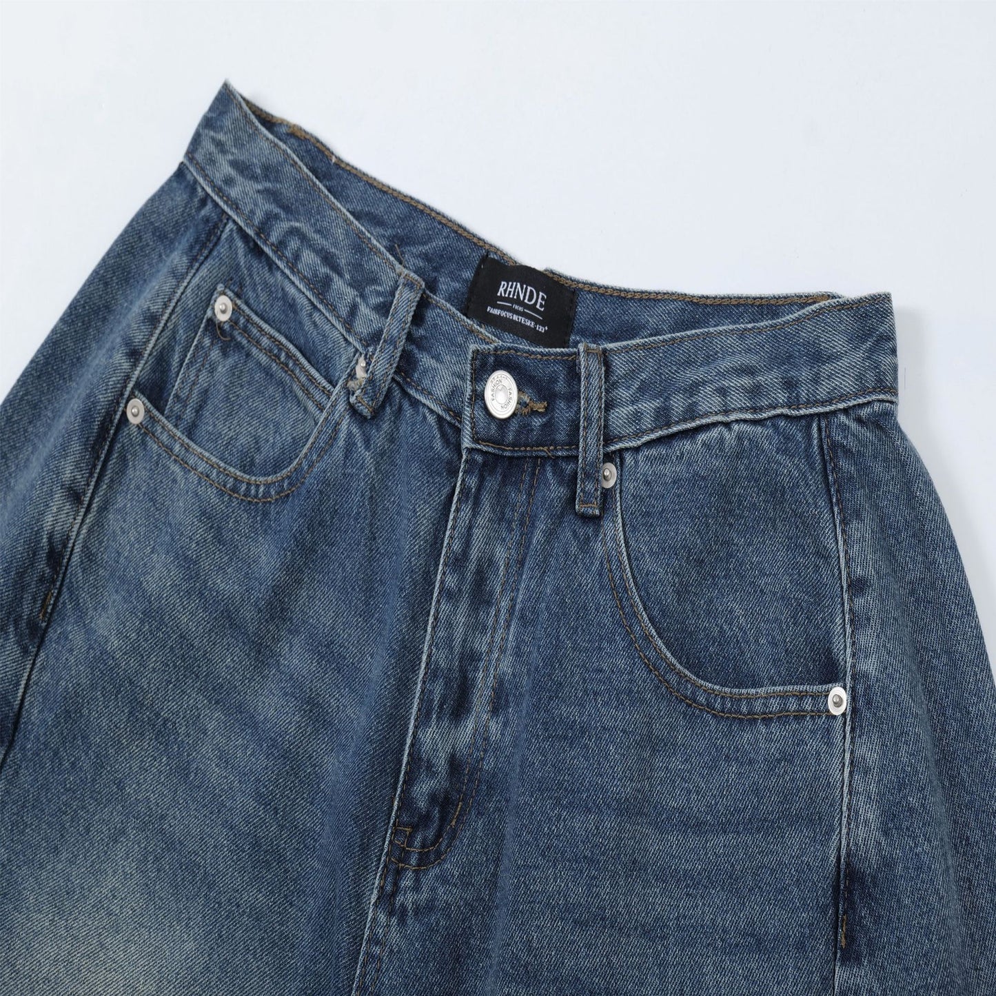 Lightweight2025Summer New Wide-Leg Jeans American Retro Mid-Length Shorts Loose Fit Half Pants