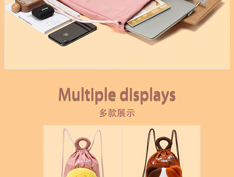 Mousse Rabbit Cartoon Backpack Drawstring Lightweight Plush Backpack Girly Heart Ugly Cute School Bag Cross-Border Foreign Trade Cloth Bag http://detail.1688.com/offer/964264265508.html