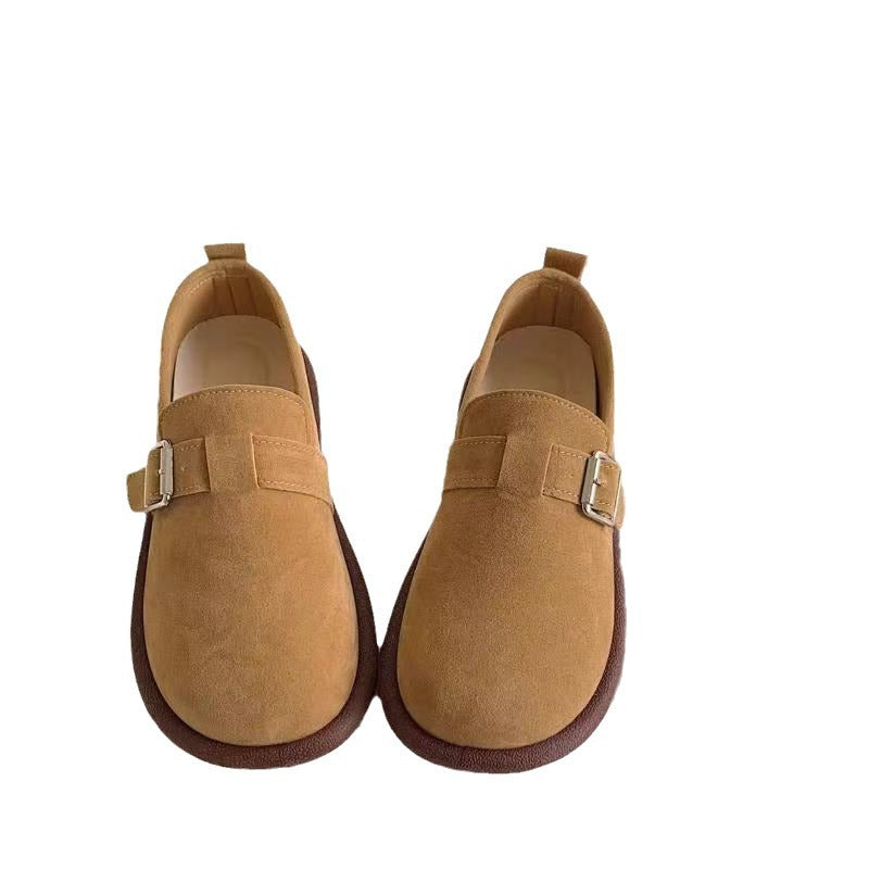 ins Super Popular Versatile Birkenstock Shoes for Female Students2024Spring and Autumn New Retro Slip-On Soft Sole Non-Slip Loafers