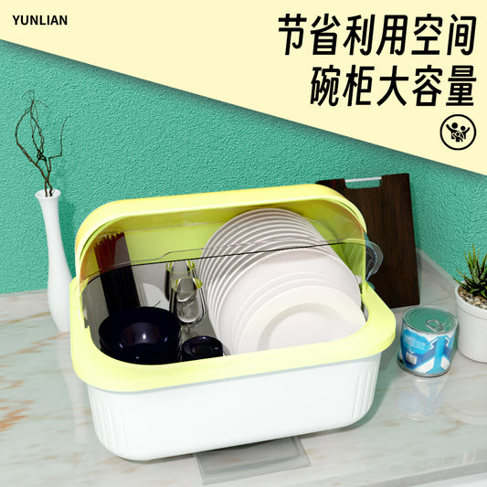 Kitchen Bowl Dish Rack Draining Bowl Rack Bowl and Chopstick Storage Box with Lid Bowl Cabinet One Piece Dropshipping