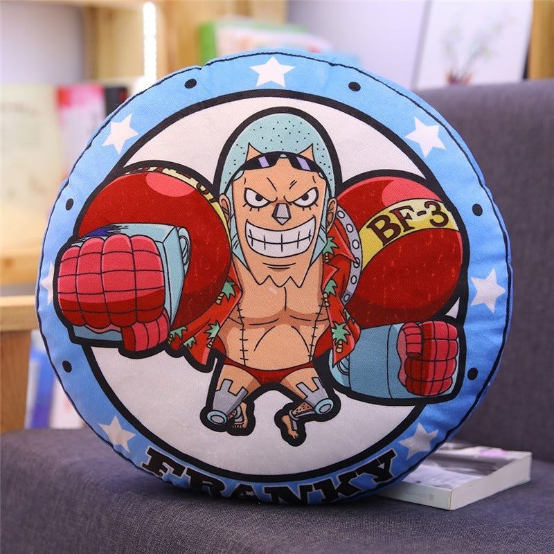 New One Piece Round Pillow Anime Merchandise Luffy Chopper One Piece Double-Sided Print Nap Cushion In Stock