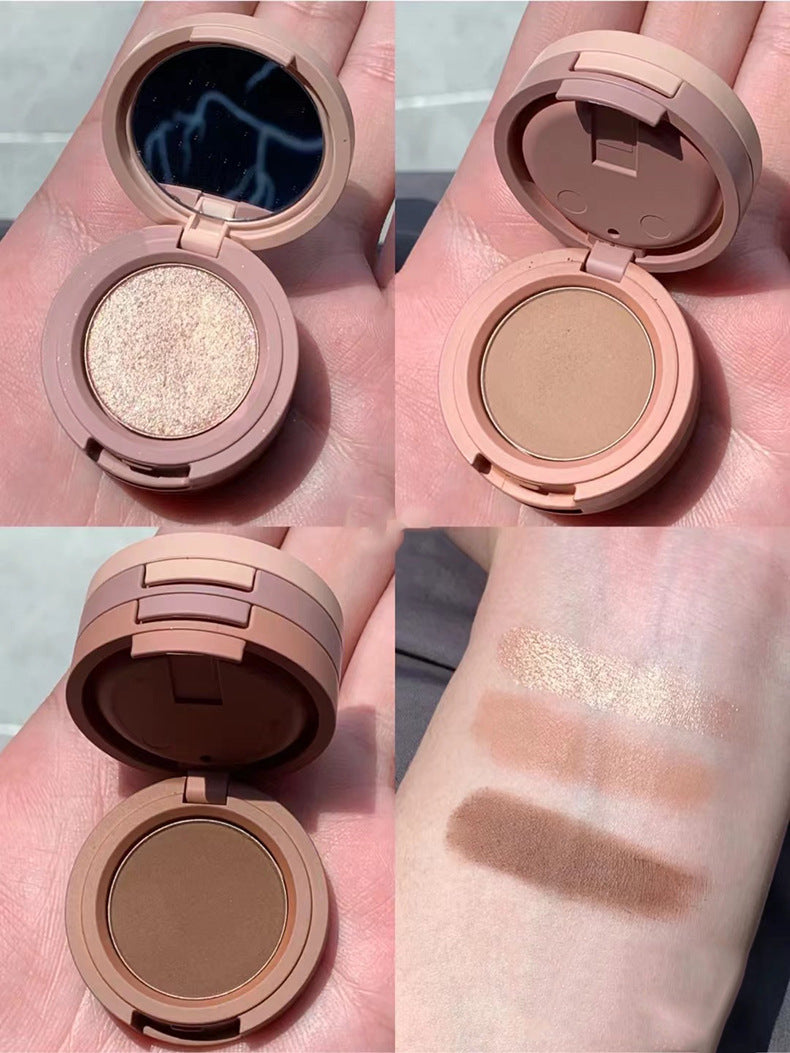 Capel Macaron Three-Layer Sandwich Eyeshadow Pearlescent Matte Flash Contour Earth Color with Mirror Nose Side Shadow