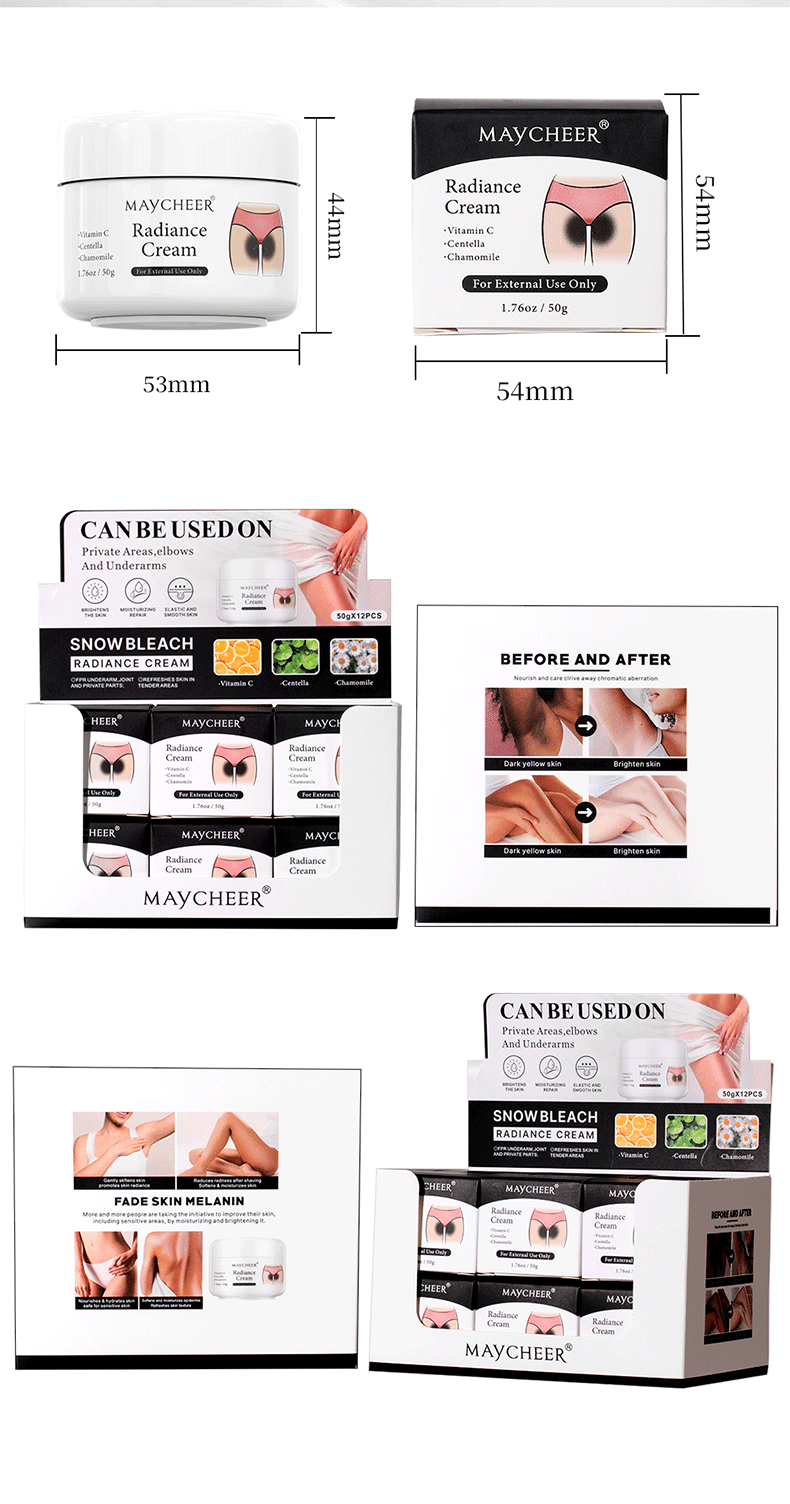 MAYCHEER Melatonin Cream Full English Underarm Arm Knee Dark Spot Removal Moisturizing Delicate Skin Export Cross-Border Wholesale