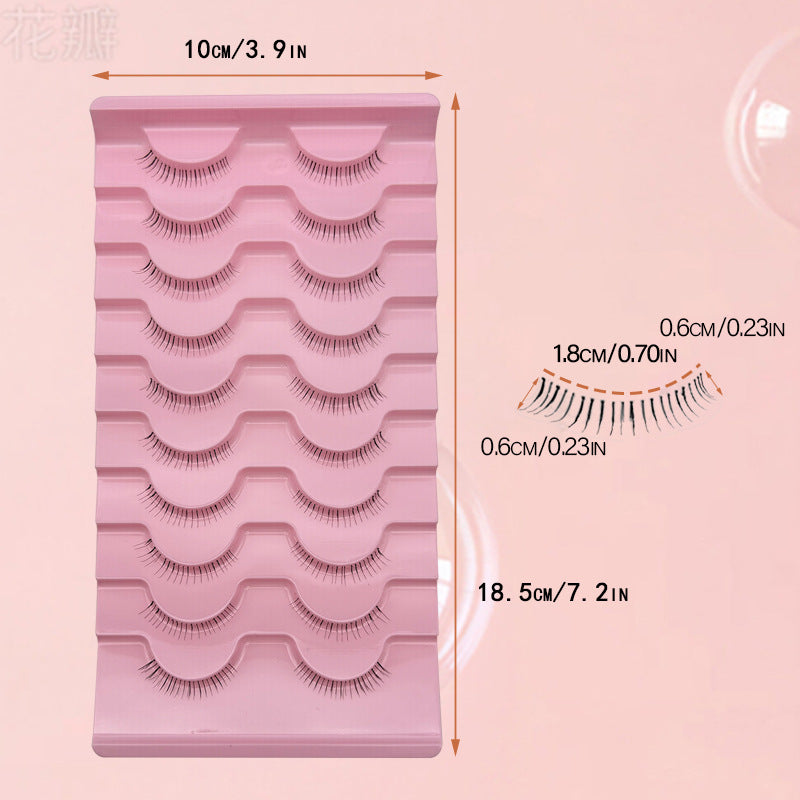 Cross-border shipping European and American style5Pair of Fox Series Slanted False Eyelashes Natural Style One-Piece Black Stem Cat Eye False Eyelashes