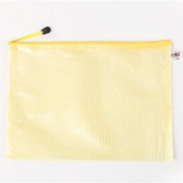Cross-border Direct Supply Thickened PVC Plastic Zipper File Bag a4Transparent Student Exam Paper Waterproof Grid File Bag