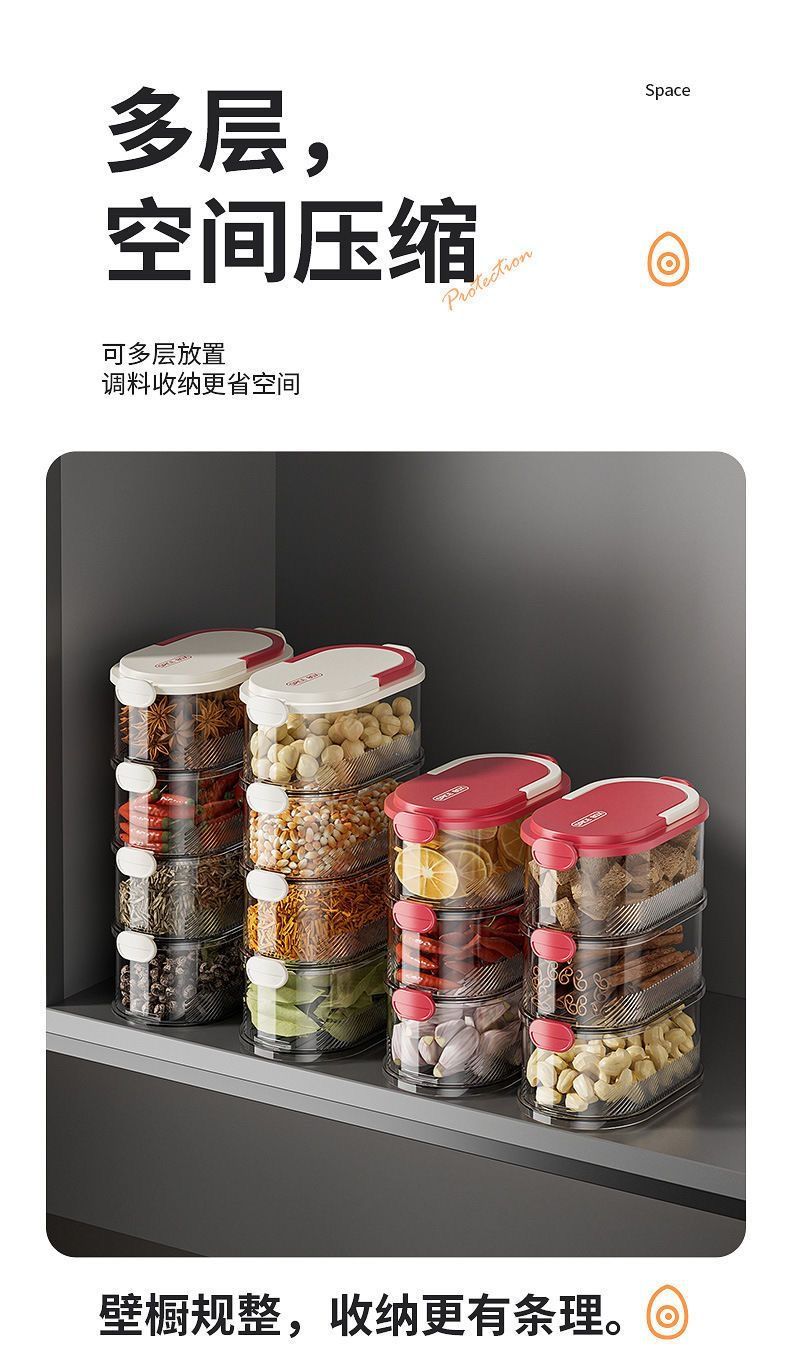 Spice Storage Box Seasoning Jar Box Household Kitchen High-end Sichuan Pepper Aniseed Seed Seasoning Food-grade Storage Box Sealed Jar