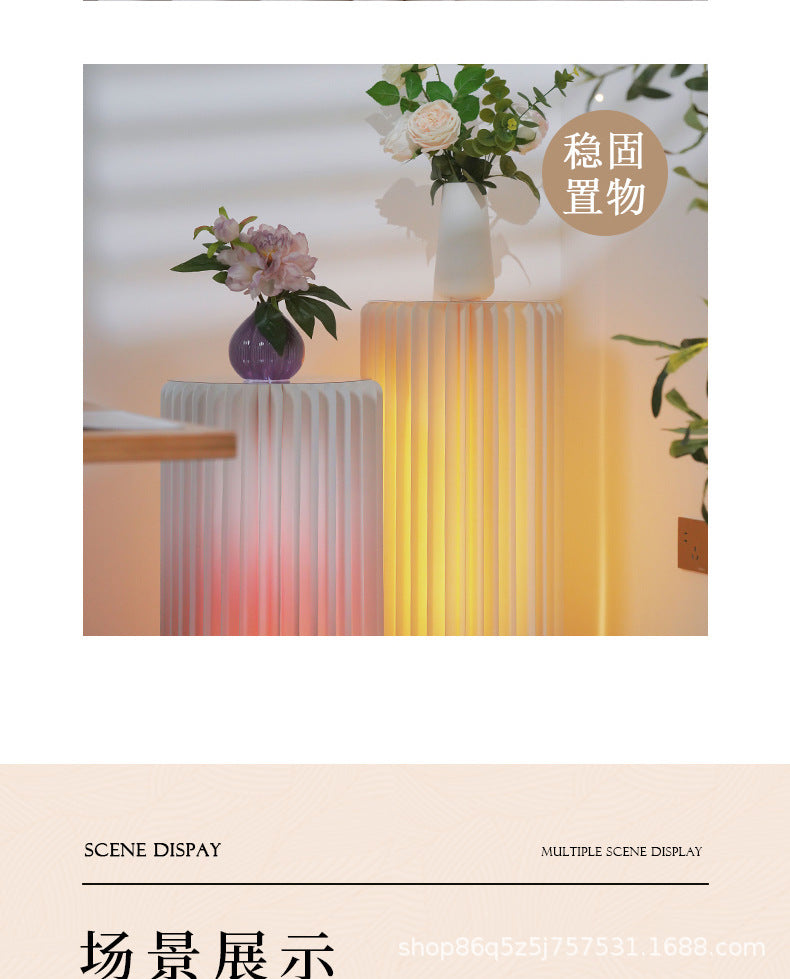 【Firefly Lantern】Live Streaming Background Decoration Foldable Round Column Paper Roman Column Folding Column Road Guide Ornament