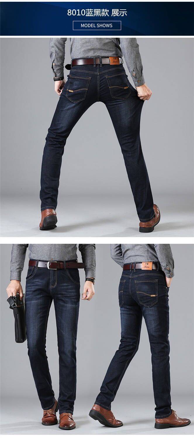 2025Spring Summer Thin Jeans Men Factory Wholesale Straight Mid-Waist Casual Pants Dirt-Resistant Work Versatile Long Pants