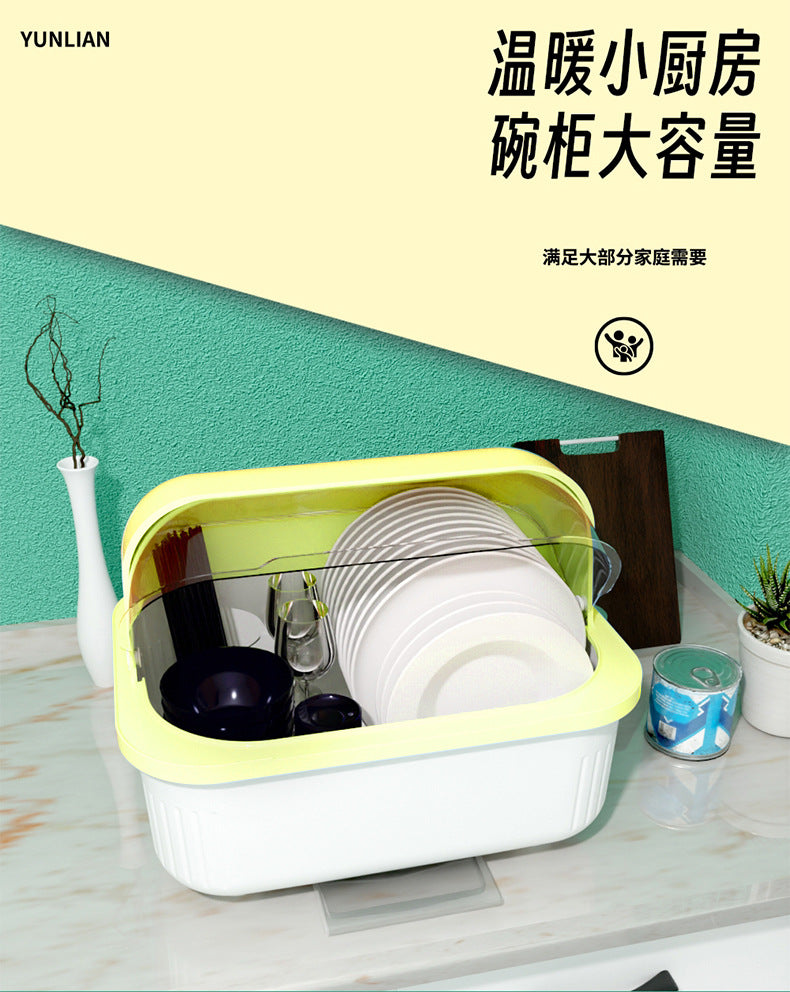 Kitchen Bowl Dish Rack Draining Bowl Rack Bowl and Chopstick Storage Box with Lid Bowl Cabinet One Piece Dropshipping