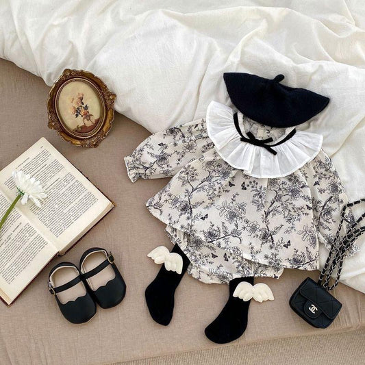 2025New Baby Autumn Outfit Girl Baby Lace Bow Long Sleeve Top Triangle Romper Pants Two-Piece Set
