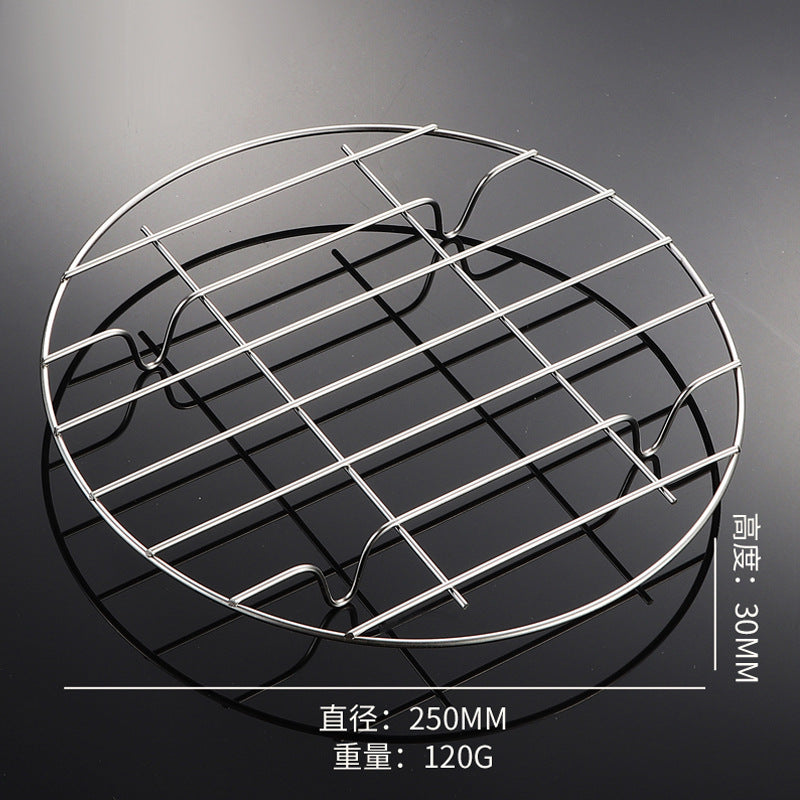 Stainless Steel Steaming Rack Kitchen Household Cooking Steaming Dish Rack Four-Legged Heat and Water Insulation Steaming Rack with Compartments304Steam Tray Steam Rack
