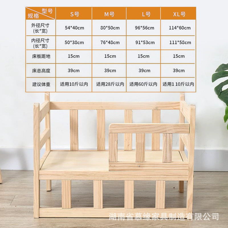 ✅Dog House Dog Bed Solid Wood Pet Bed Internet Celebrity Large Four Seasons Universal Large and Small Dogs Removable and Washable Off the Ground Teddy Cat
