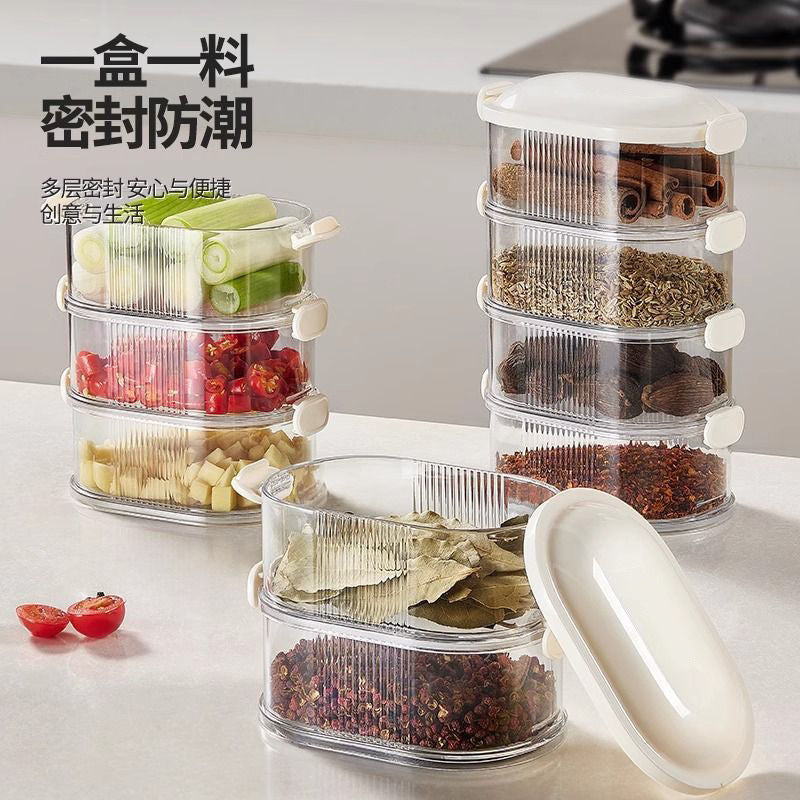 Spice Storage Box Seasoning Jar Box Household Kitchen High-end Sichuan Pepper Aniseed Seed Seasoning Food-grade Storage Box Sealed Jar
