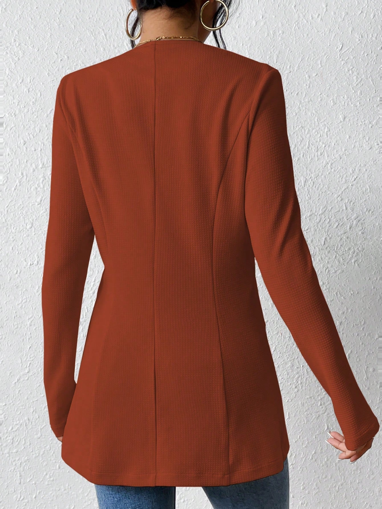 2025New Korean Fashion Style from Amazon Europe and America V Single Button Solid Color Long Sleeve Blazer