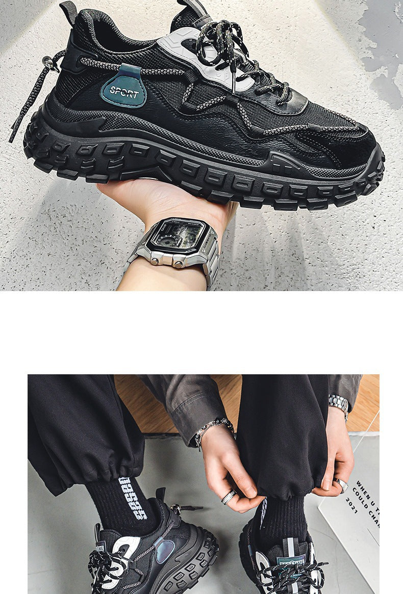Hot-Selling Men's Shoes Spring Summer Breathable Mesh Shoes Versatile Men's Sports Sneakers Casual Running Thick-Soled Tire Dad Shoes