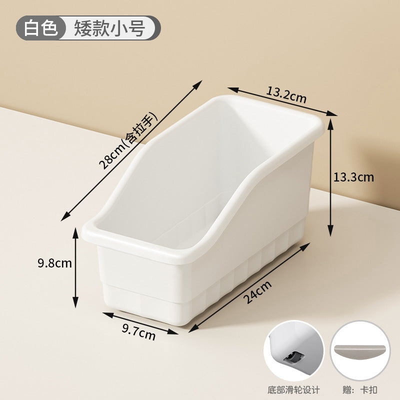Cabinet Storage Box with Wheels Gap Sundries Kitchen Organizer Box Household Large Capacity Multifunctional Cabinet Storage Box