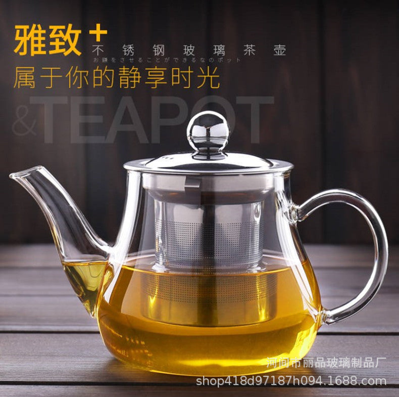 Manufacturer Wholesale Glass Teapot Stainless Steel Filter Inner Liner Flower Tea Brewing Teapot Electric Ceramic Stove Heating Tea Kettle