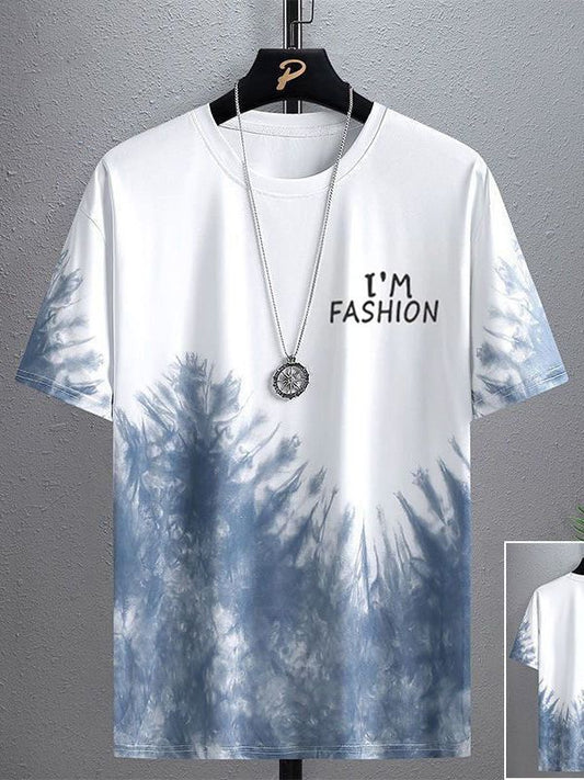 Ice silk short sleeve t Men's Summer T-shirt2025New Trendy Student Youth Half-Sleeve Men's Ice-Sense Ink-Splash T-Shirt