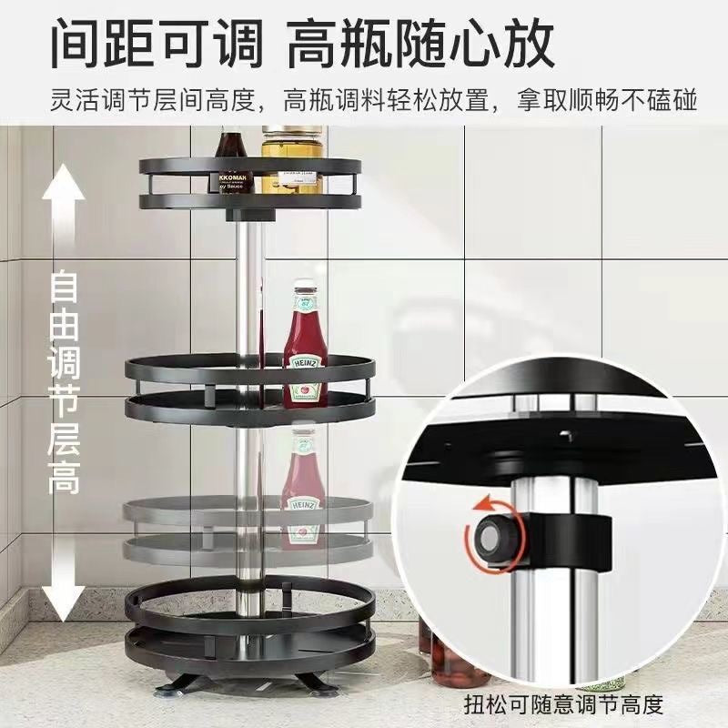 Kitchen Rotating Spice Rack Kitchen Countertop Supplies Seasoning Storage Rack360Rotating Kitchen Storage Rack Organizer