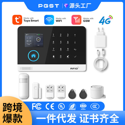 PGST Graffiti Alarm4G Tuya Smart Alarm Host Anti-Theft Alarm Wireless Infrared Infrared Alarm