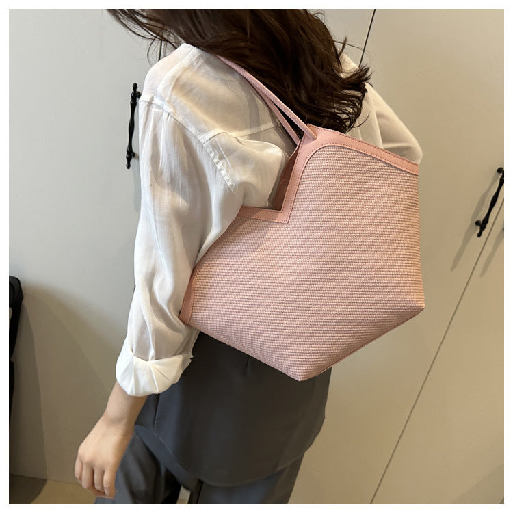 Summer Patchwork Large Capacity Women2025New Fashionable Loose Style Trendy New Casual Tote Shoulder Underarm Bag