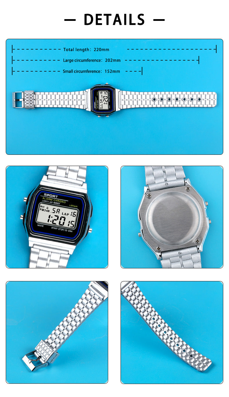 Foreign Trade LED Junior and high school students timing outdoor electronic watch men and women sports luminous alarm electronic watch wholesale