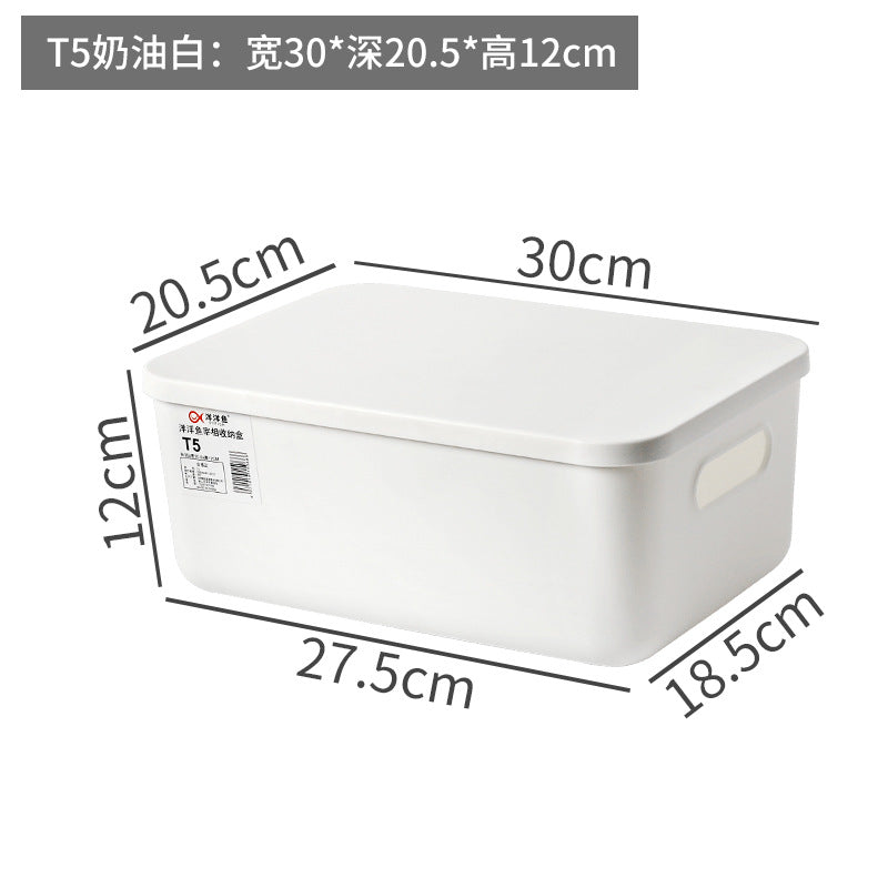 Storage Box Wholesale Storage Box Office Desktop Covered Dustproof Organizing Box Wardrobe Living Room Kitchen Storage Box