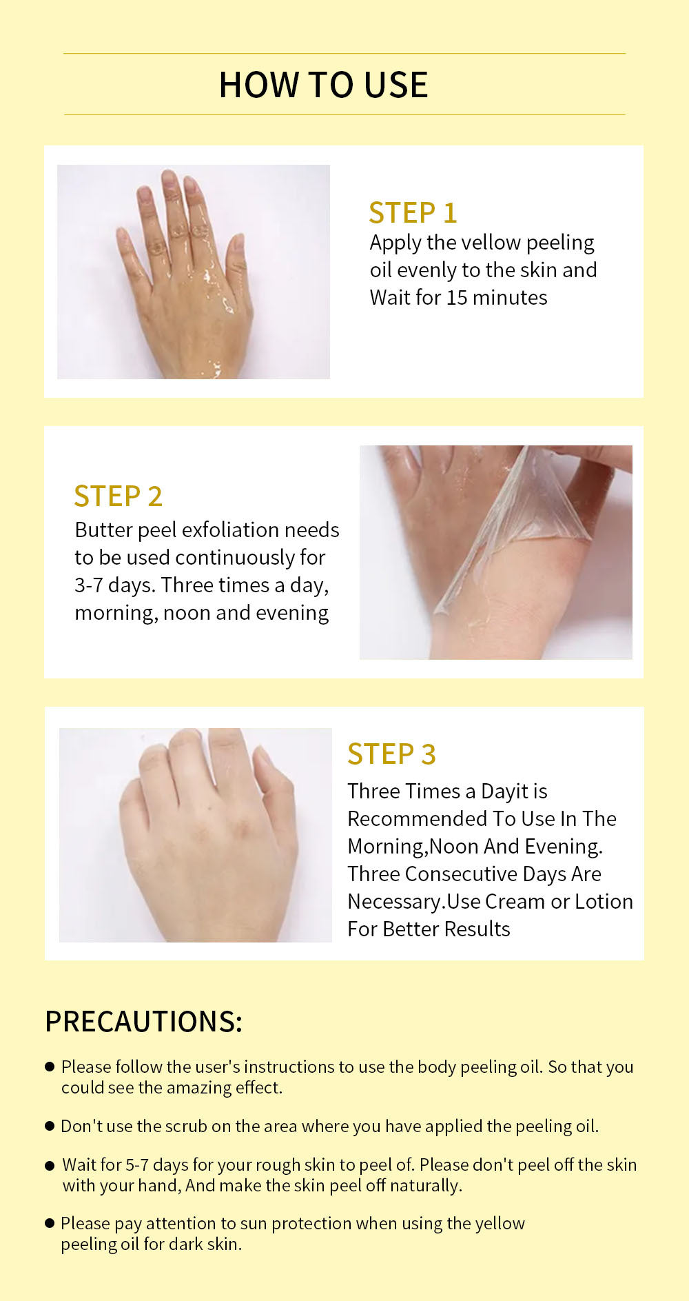 Whitening Peeling Oil for Hands, Feet, Face