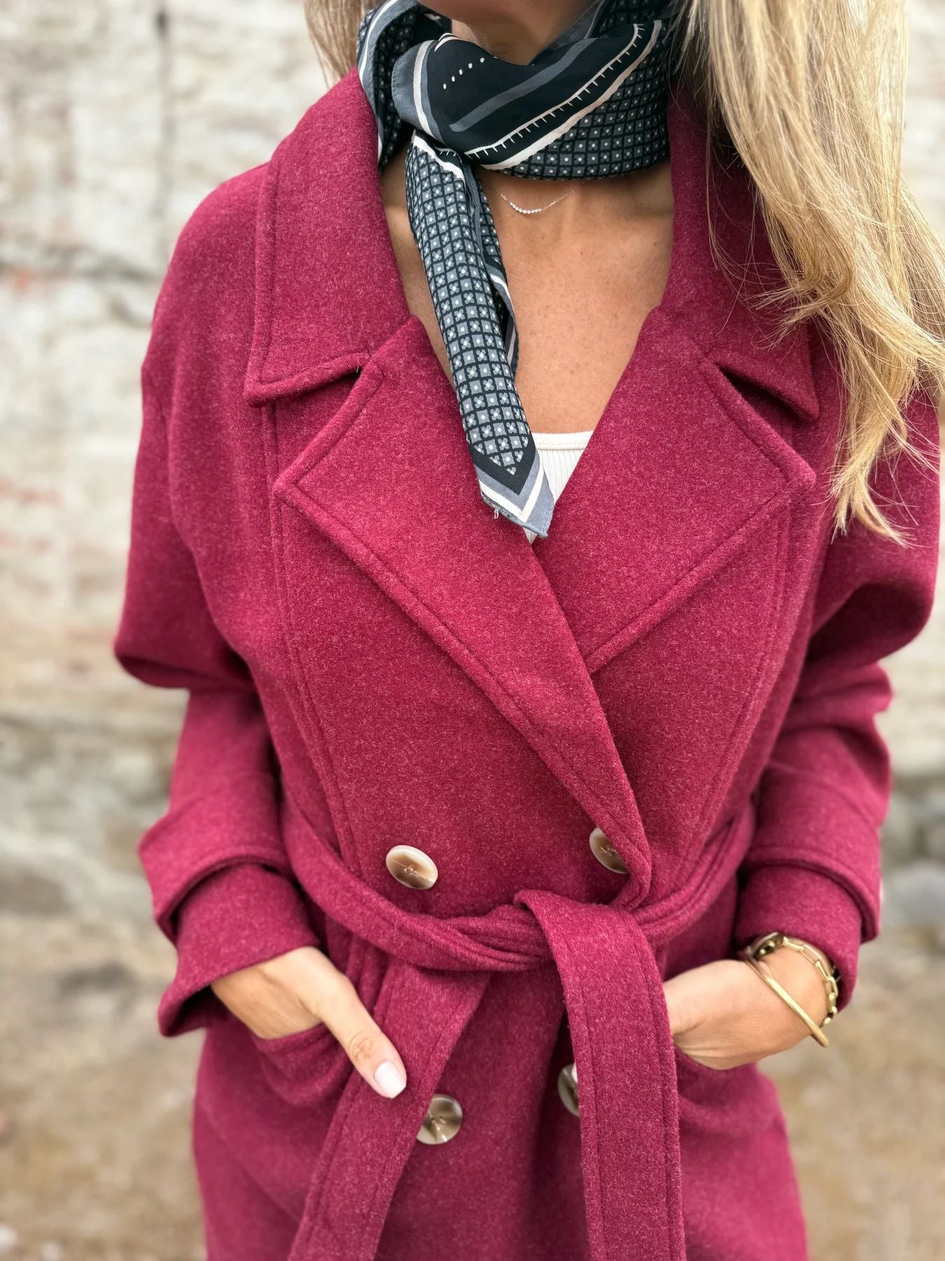 2025Amazon European and American Cross-Border Autumn Winter New Lace-Up Cardigan Casual Long Sleeve Turn-Down Collar Woolen Pocket Coat for Women