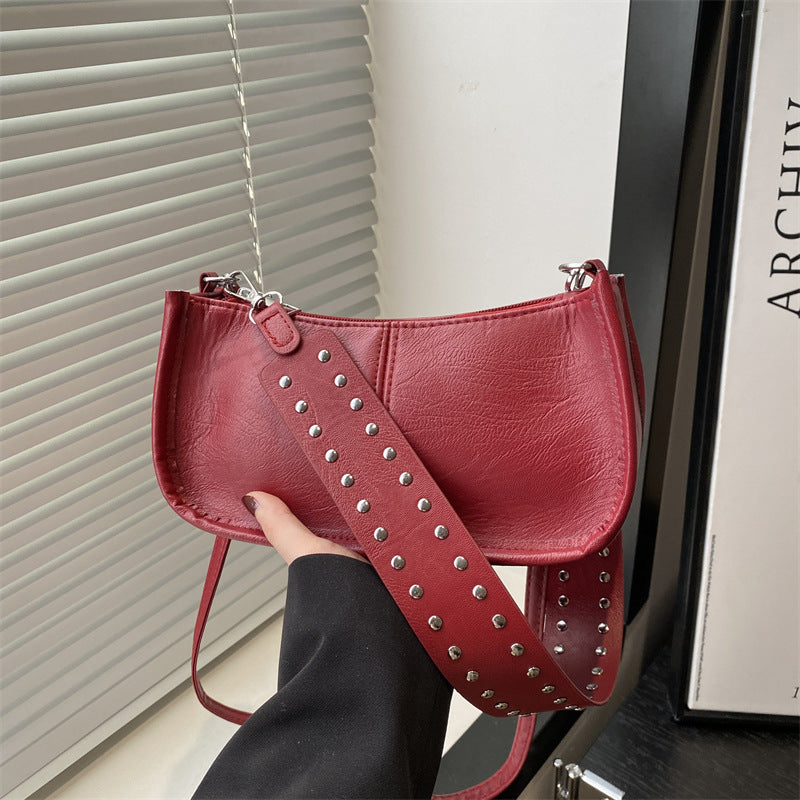 Crossbody Pouch2025Spring New Underarm Bag Niche Handbag Versatile Commuter Single Shoulder Underarm Rivet Women's Bag
