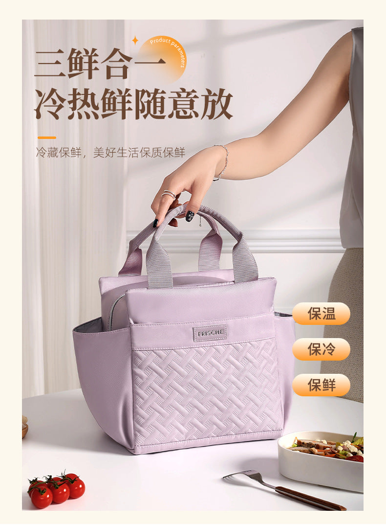 Runhui Croissant Lunch Bag Office Worker Lunch Box Handbag Student Lunch Box Bag Fresh-Keeping Ice Bag Outdoor Insulated Bag