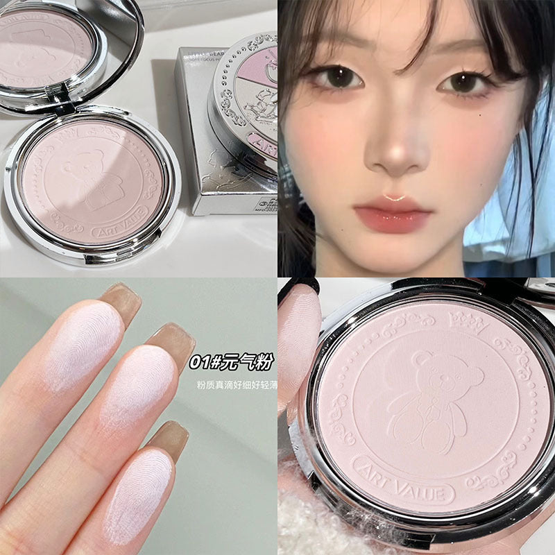 ART VALUE Bear Knight Soft Focus Powder Setting Powder Oil Control Long-lasting Waterproof Sweatproof Mom's Good Skin A44