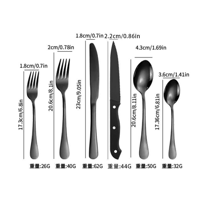 Tableware set Stainless Steel Tableware Set8Set of Cutlery, Fork, and Spoon for One Person48Set of Steak Knives in Color Box