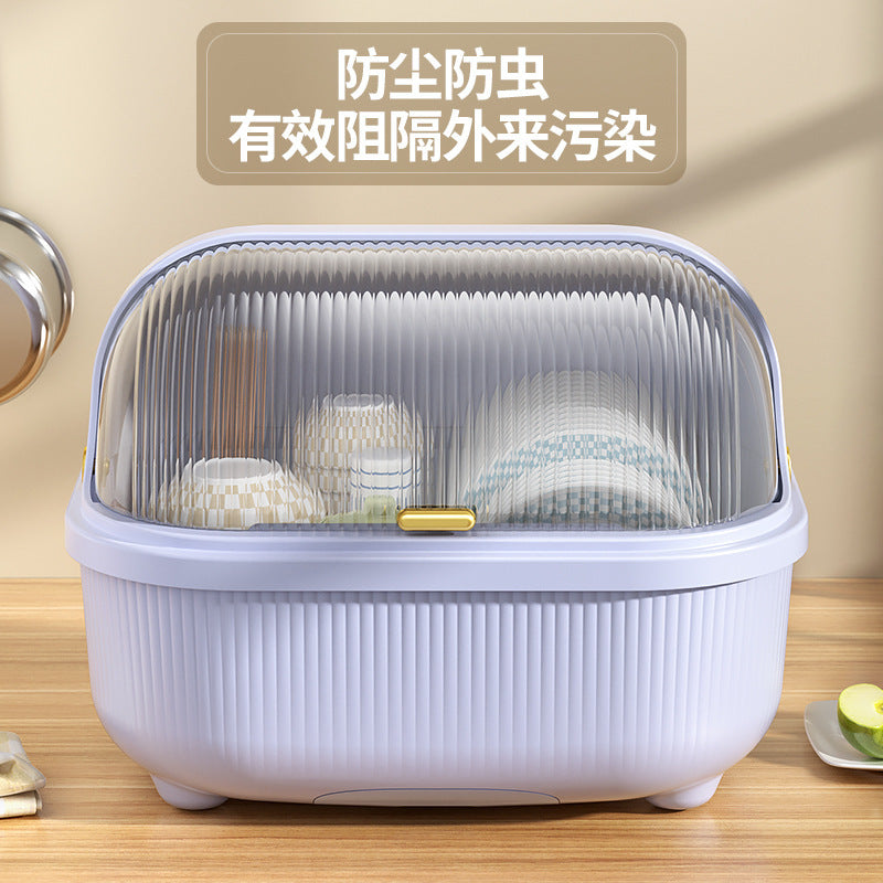 Bowl and Chopstick Storage Box with Lid, Draining Bowl Rack, Dish Plate Box, Baby Bottle, Tableware, Kitchen Household Bowl Cabinet