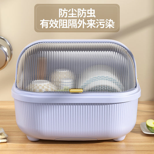 Bowl and Chopstick Storage Box with Lid, Draining Bowl Rack, Dish Plate Box, Baby Bottle, Tableware, Kitchen Household Bowl Cabinet
