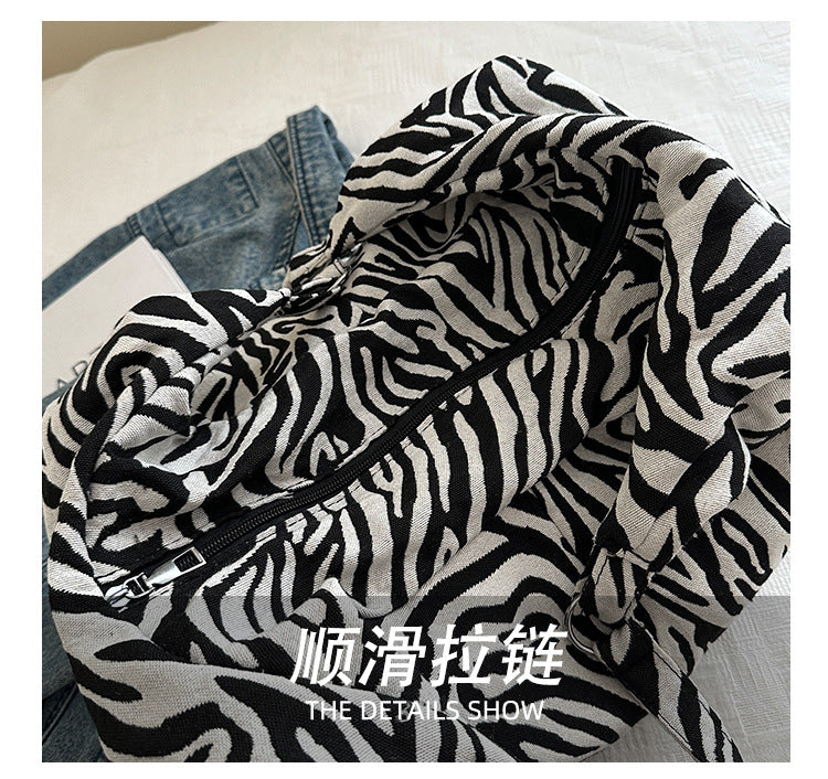 Japanese and Korean Leopard Print ins New Style Single Shoulder Bag Casual Women Versatile Commuting Work Tote Bag Large Capacity Crossbody Bag