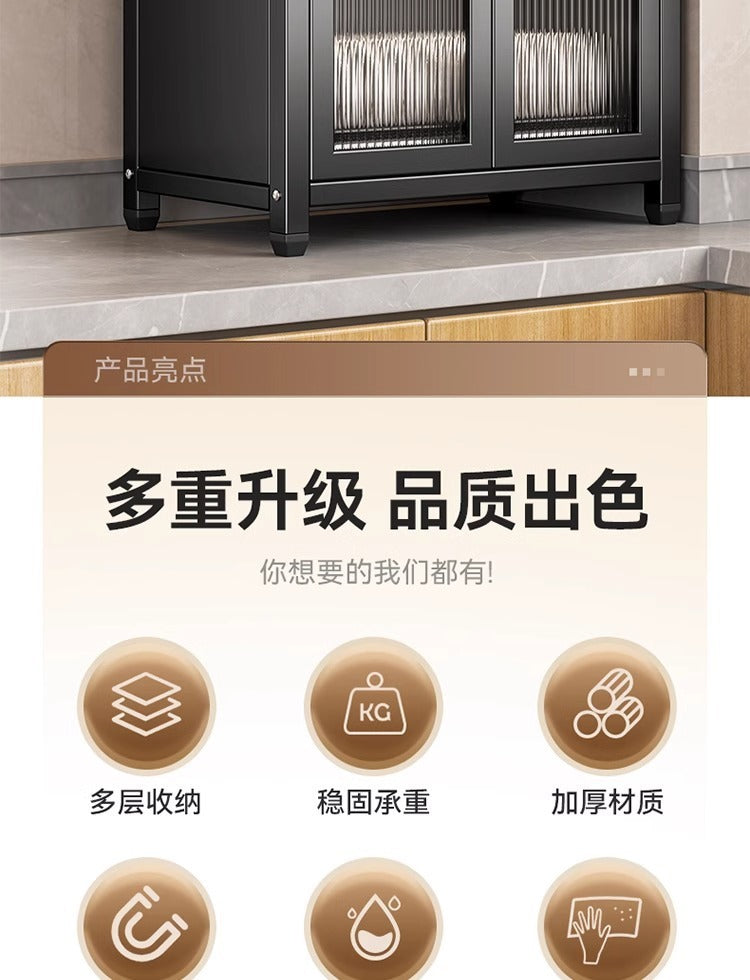 Kitchen Multifunctional Storage Rack Dustproof Dish Organizer Household Countertop Draining Bowl Cabinet Chopsticks Plate Storage Rack