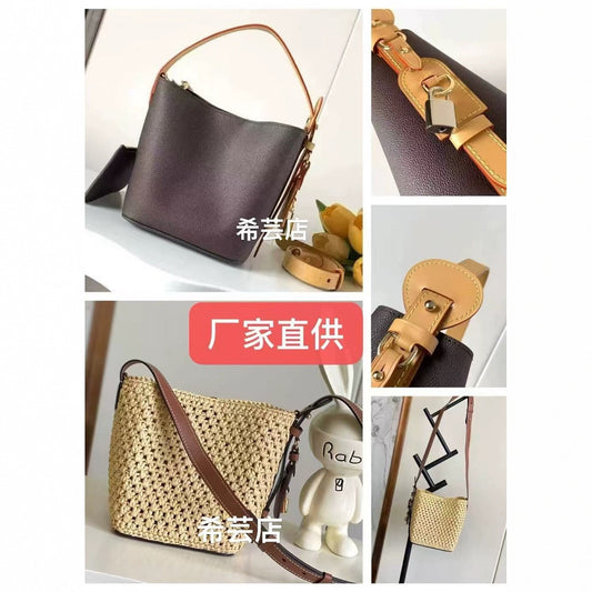 Xiyun25New ALLinBB Bucket Bag Murakami White Three-Color Women's Bag Bowknot Single Shoulder Crossbody Vintage Women