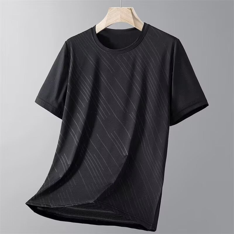 2025Men's Fashion Export New Short Sleeve t Summer Thin Mesh Half Sleeve Sports Quick-Dry Top1Delivery