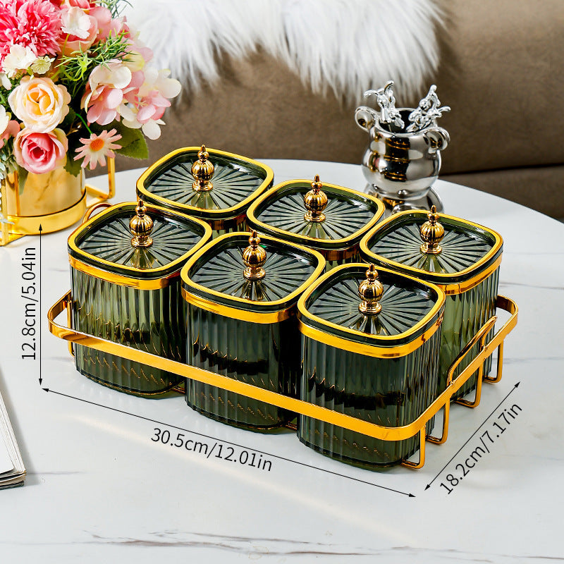 Light Luxury Sealed Box Household Kitchen Wall-Mounted Salt and MSG Storage Jar Seasoning Spice Storage Special Sealed Combination Set