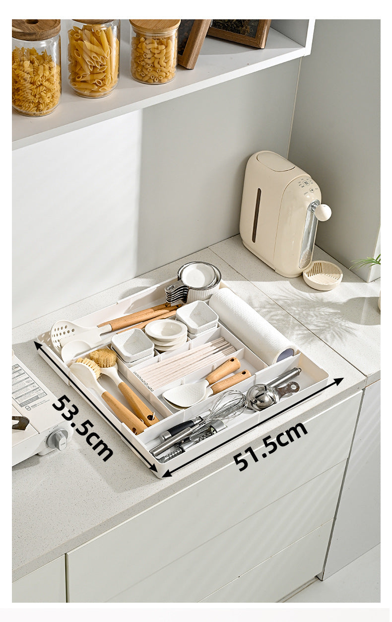 Expandable Drawer Storage Box for Home Kitchen Drawers, Cosmetics, Office Stationery, Plastic Stationery Organizer