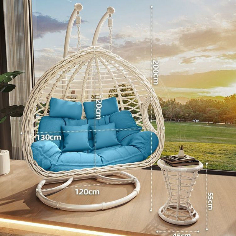 Outdoor Hanging Basket Chair Swing Courtyard Double Hanging Chair Home Balcony Indoor Internet Celebrity Bird's Nest Hammock Rattan Chair Rocking Chair