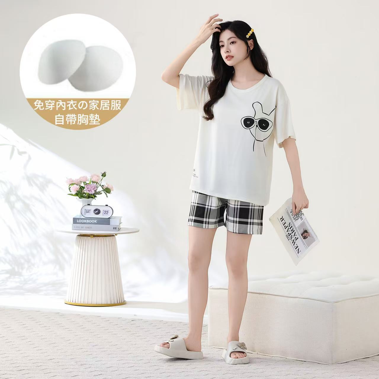 Foreign Trade Cross-Border Internet Celebrity Live Korean Version Cartoon Wearable Couple Short Sleeve Pajamas Homewear Summer Set Men's Pajamas