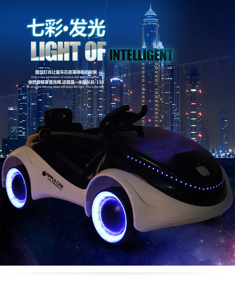 Sci-fi Children's Electric Car Four-Wheel Flashing with Remote Control, Ride-On for Boys and Girls, Baby Rocking Rechargeable Toy Car