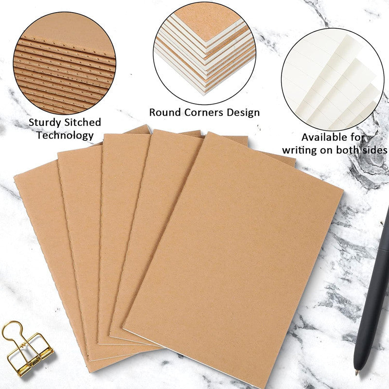 Mini Diary Pocket Notebook Journal Record Book Mini Diary64Open Black Exercise Book Kraft Paper