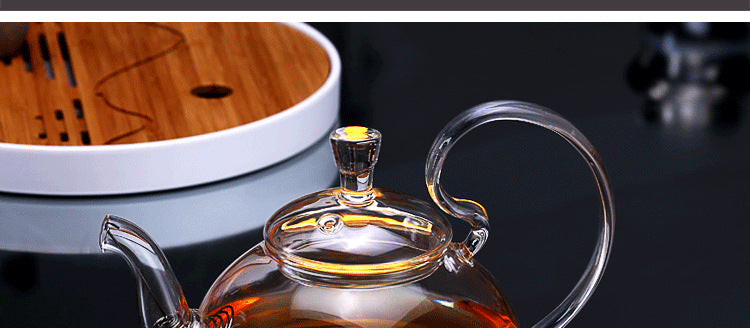 Glass Teapot High Temperature Resistant Thickened Filter Tea Brewing Teapot Household Heatable Fruit Flower Teapot Tea Set
